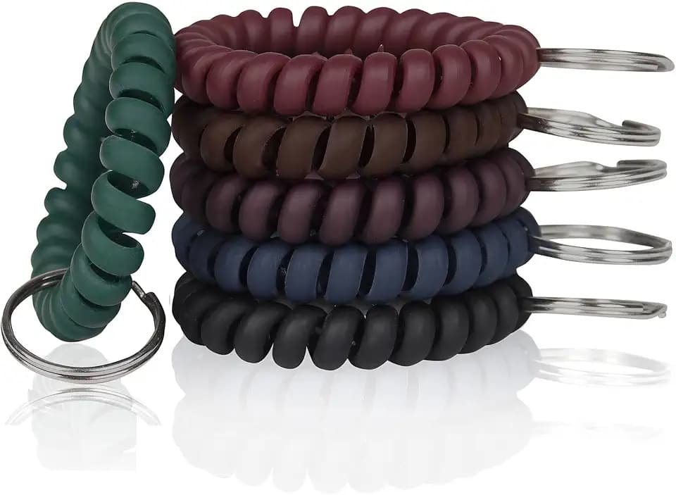 BIHRTC Pack of 6 Wrist Keychain Spiral Stretchable Coil Wrist Key Holder