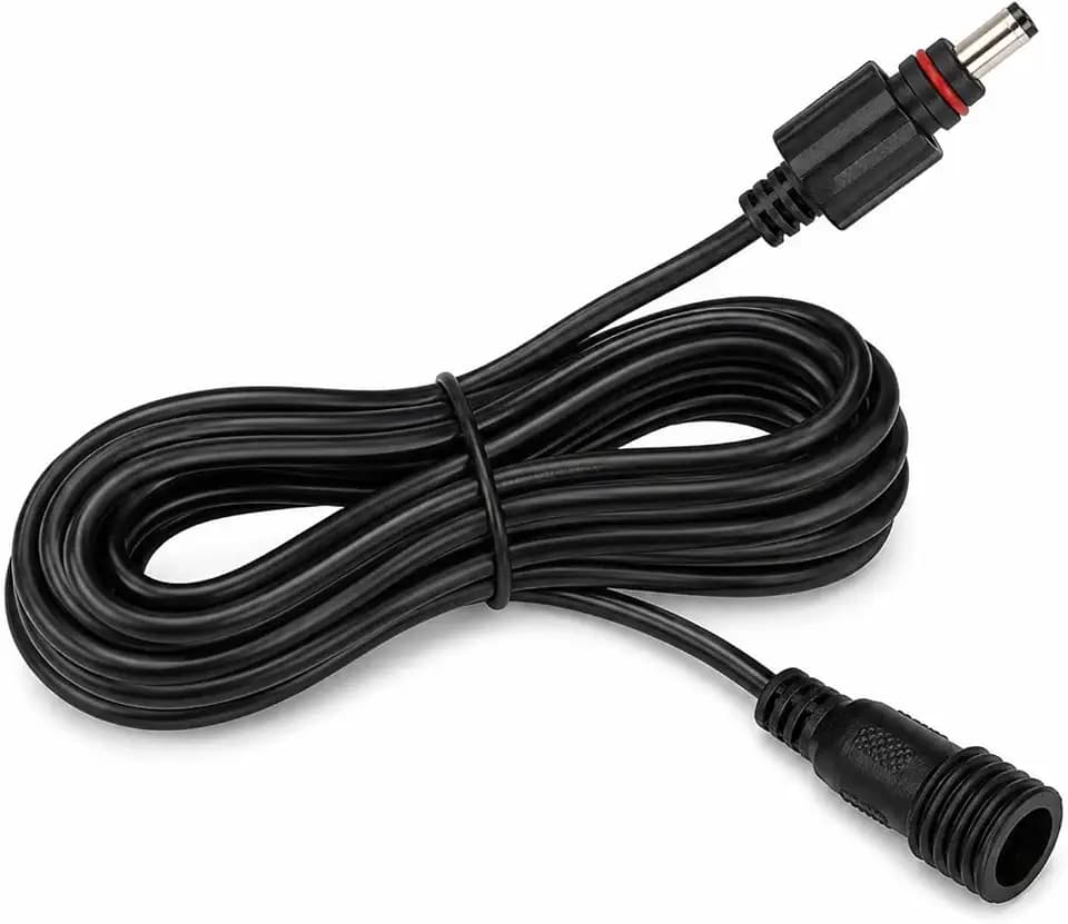 DC Verlängerungskabel Wasserdicht 5 m, DC-Stecker auf DC-Buchse Verlängerungskabel für Solarleuchten, LED-Strahler, Gartenbeleuchtung, Außenleuchte, Niedervolt Beleuchtung, Schwarz