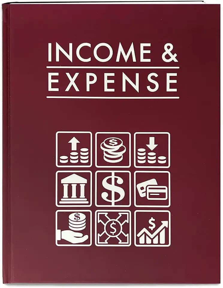 BookFactory Income and Expense Log Book, Wire-O, 108 Pages