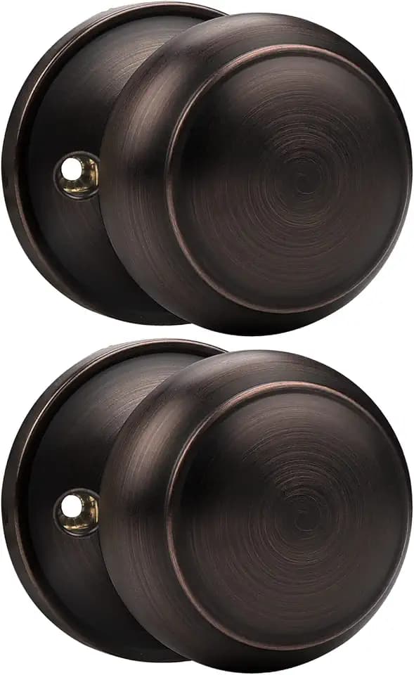 Probrico Dummy Door Knobs Half Door Handles for Closet French Doors, One Side Interior Door Knobs, Oil Rubbed Bronze, 2 Pack