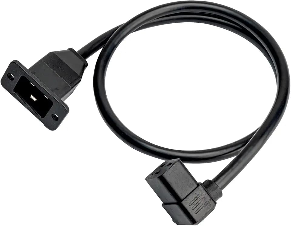 SilverStone PP16-2019D-80 - C20-auf-Abwärtswinkel 90-Grad C19 Stromverlängerungskabel mit Verriegelungsbuchse (80cm), SST-PP16-2019D-80