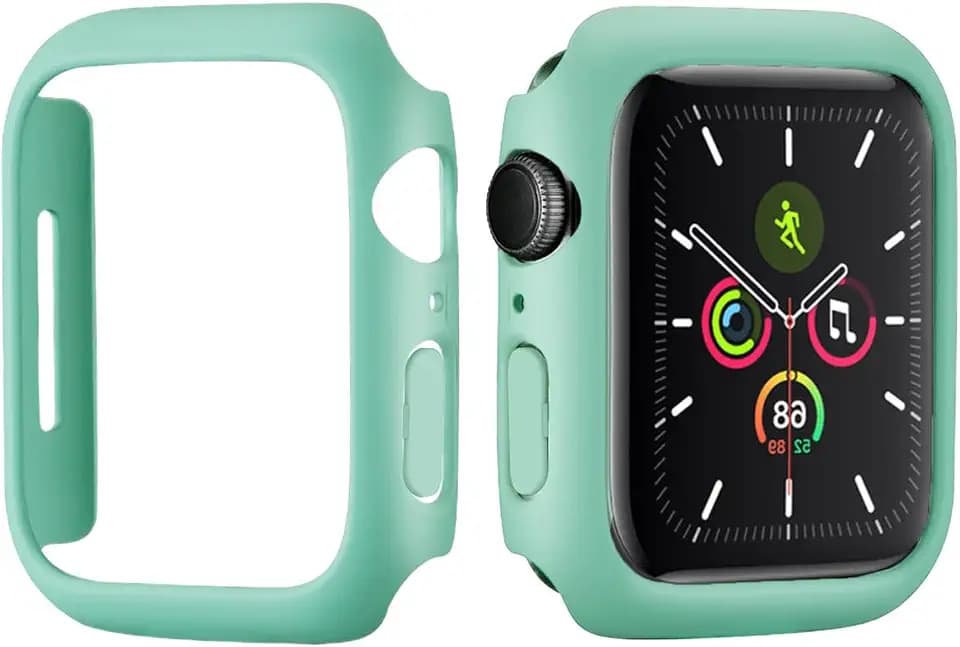 Hartschalen-PC-Case für die Apple Watch 41 mm Series 8/9/SE 2, ultradünner Bumper, offene Rückseite, transparenter Schutz, Hellgrün