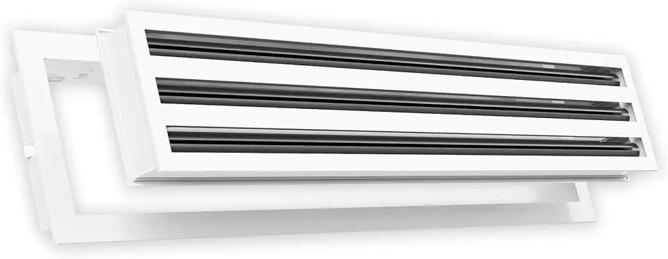 QuietCool 30x6 Modern Design AC Grille - Aluminum White - Air Vent - Linear Slot Diffuser - Register Grille for Heating and Cooling - Compatible with Ceiling, Wall, or Floor Registers