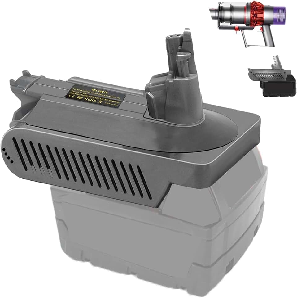 V10 Adapter for Milwaukee 18V Battery Convert to for Dyson V10 SV12 Animal Absolute Motorhead Fluffy Total Cordless Stick Vacuum Cleaner (only Adapter)