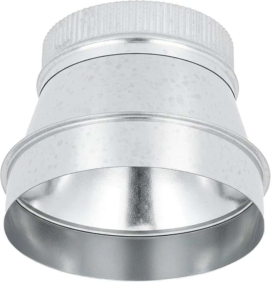 Duct Reducter 8" to 6" Inch Air Ducting Reducer Increaser Air Duct Adapter or Round Metal Pipe Reducer for Bathroom Kitchen Ventilation Systems