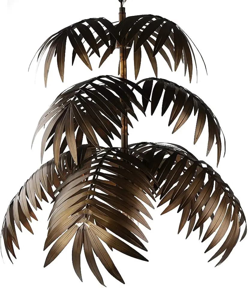 Vintage Adjustable Tropical Coconut Leaves Chandelier