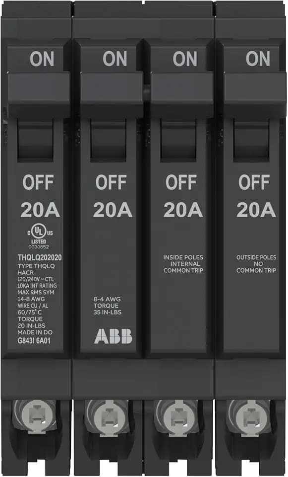 ABB Q-Line® THQLQ202020 • Quad Circuit Breaker • 120/240 VAC