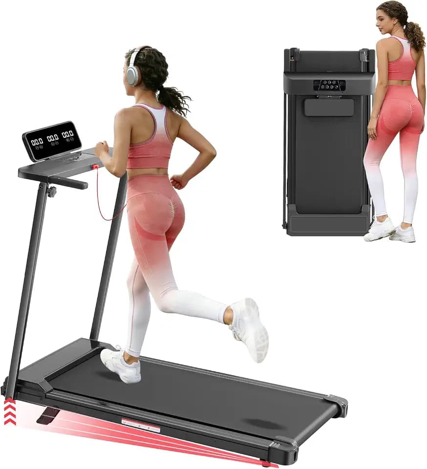 KASSADIN Portable Treadmills for Home Small, Walking Pad with Handle Bar
