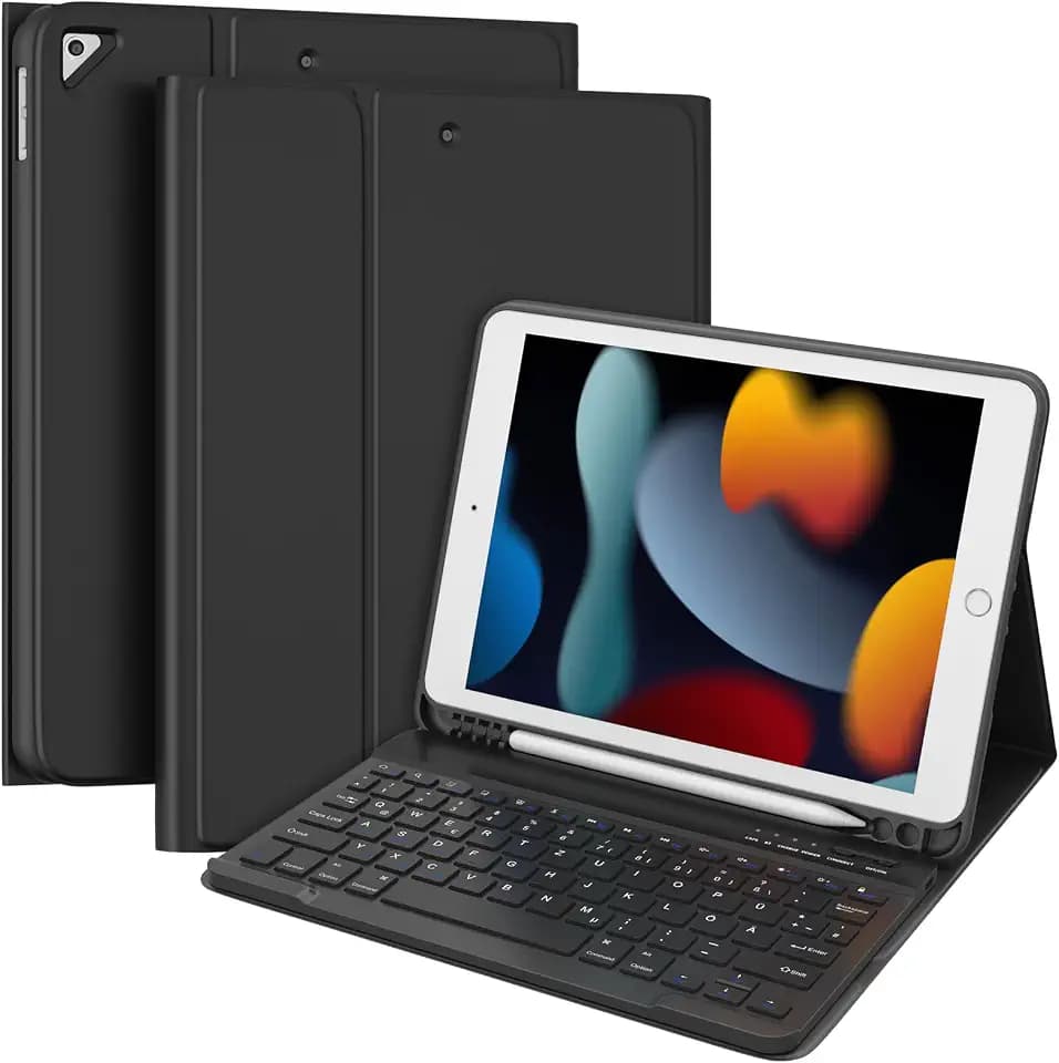 TQQ Tastatur Hülle für iPad (9./8./7. Generation)