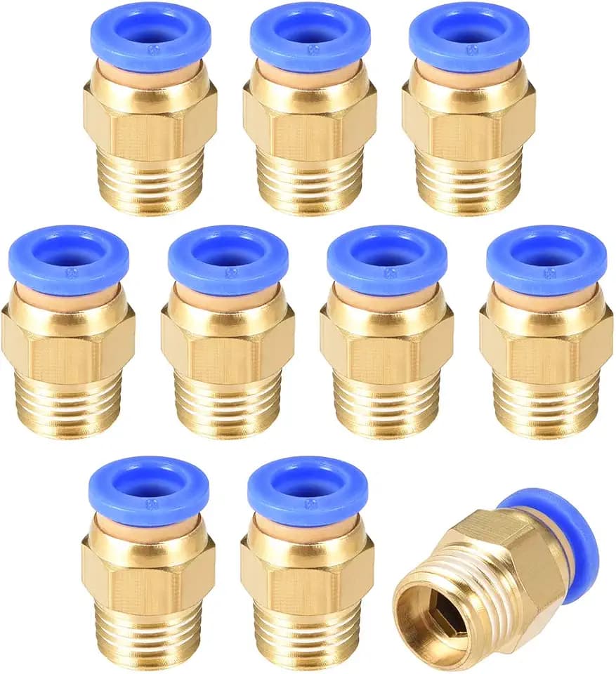 uxcell Straight Pneumatic Push to Quick Connect Fittings G1/4 Male x 8mm Tube OD 10pcs