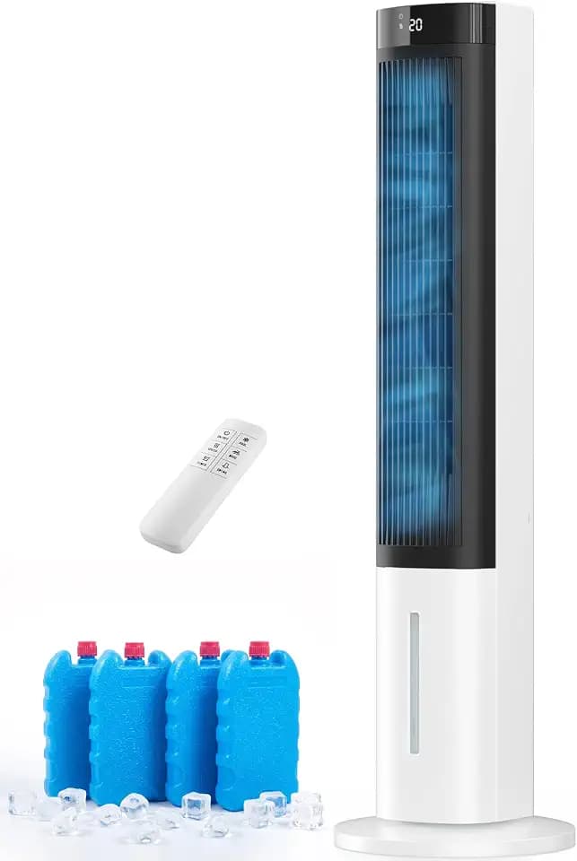 Uthfy Windowless Portable Air Conditioners, Cooling Fans that Blow Cold Air, 120° Oscillation, Evaporative Air Cooler, 4 Mode &3 Speeds, Removable Water Tank, 24H Timer, Swamp Cooler for Room Bedroom