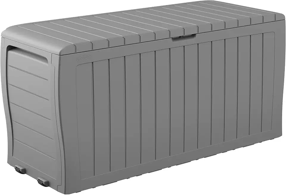 Keter Marvel 71 Gal Outdoor Storage Box for Patio and Pool Accessories