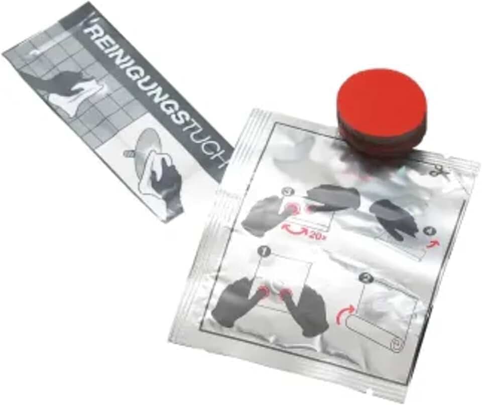 emco glue Klebeset für Badaccessoires zum Kleben, ohne Bohren für Handtuchhalter, Wannengriffe oder Toilettenpapierhalter, rückstandslose Entfernung ideal für Mietwohnungen, Grau