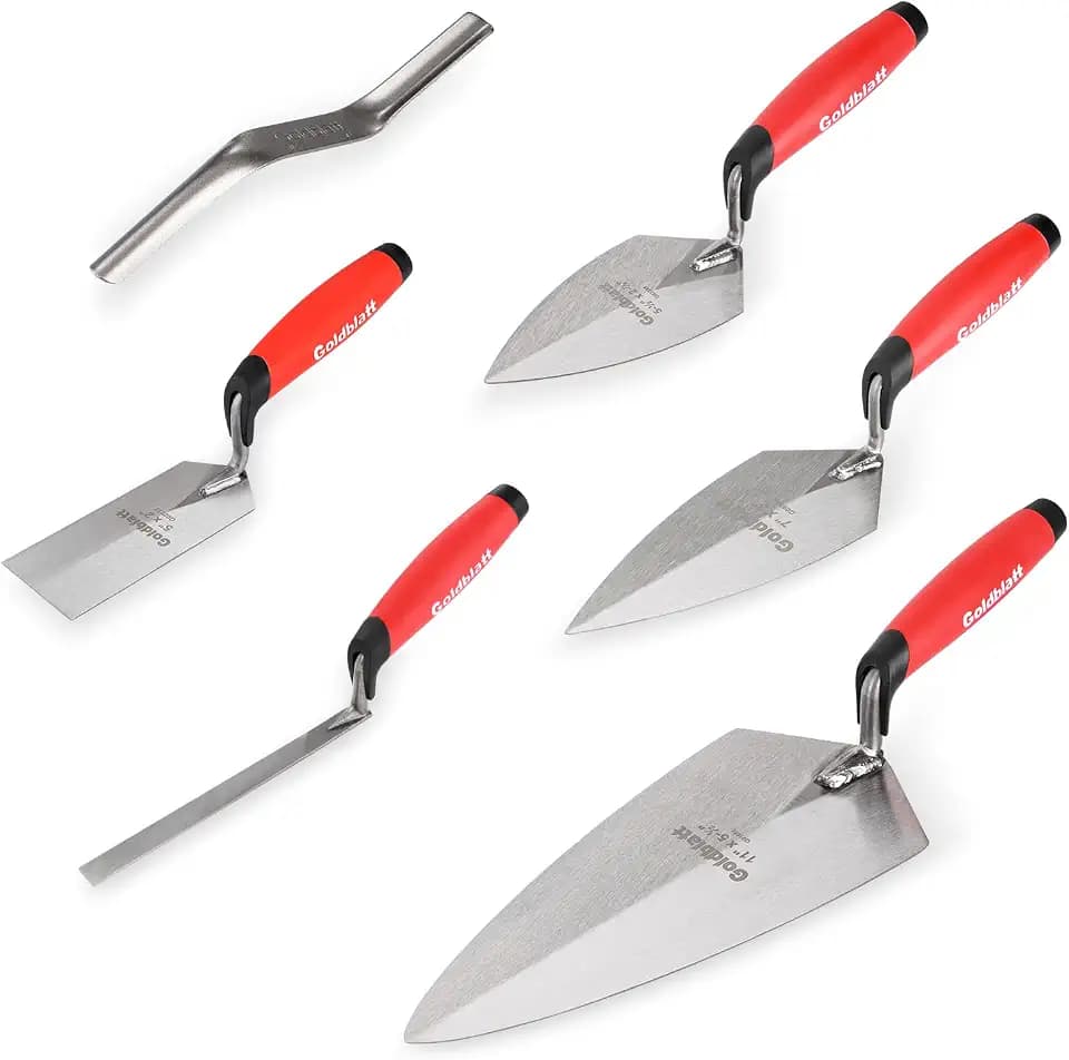 Goldblatt 6PCS Masonry Tool Set with Brick Trowel & Tuck Pointing Tools