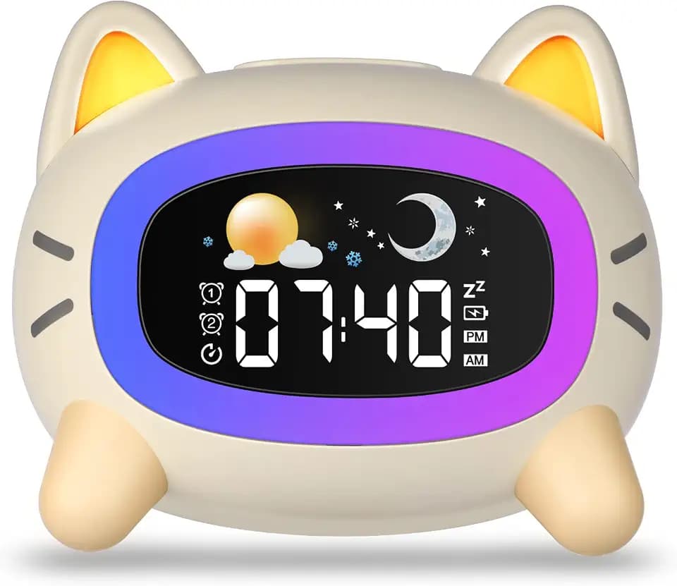 Uplayteck Kinder Katzenwecker, 5 Farben, 7 Naturtöne, Snooze