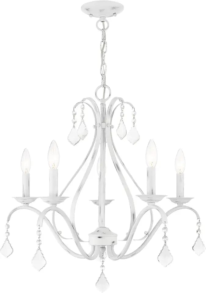 Livex Lighting 40845-60 Caternia 5-Light Chandelier, Antique White