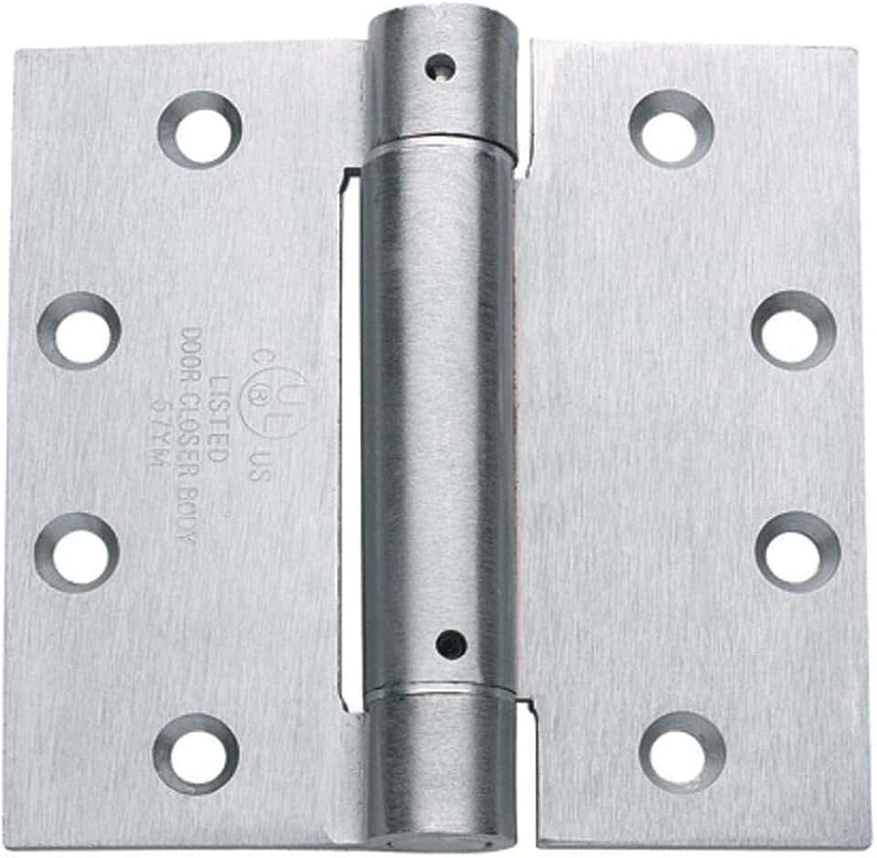 Spring Hinges – Commercial Grade Satin Chrome 4.5 Inch Square 2-Pack