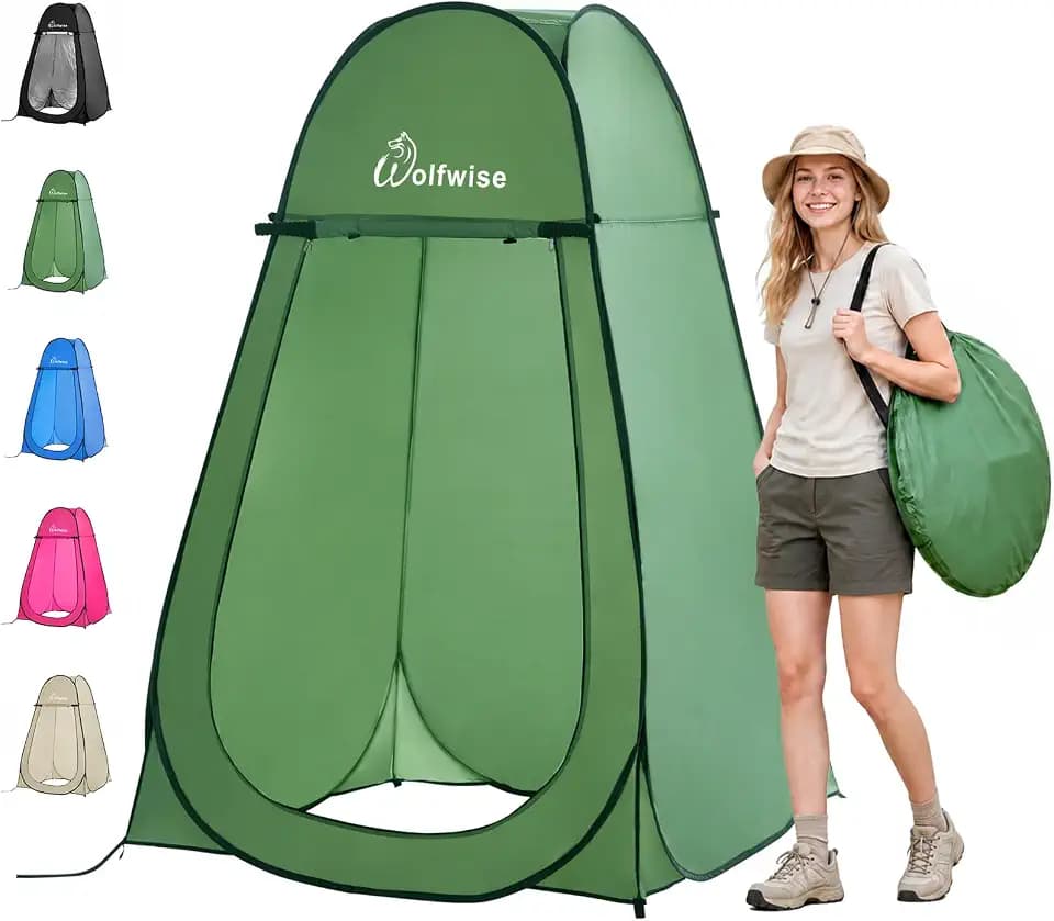 WolfWise Pop Up Shower Tent for Camping Essentials, Compact & Lightweight