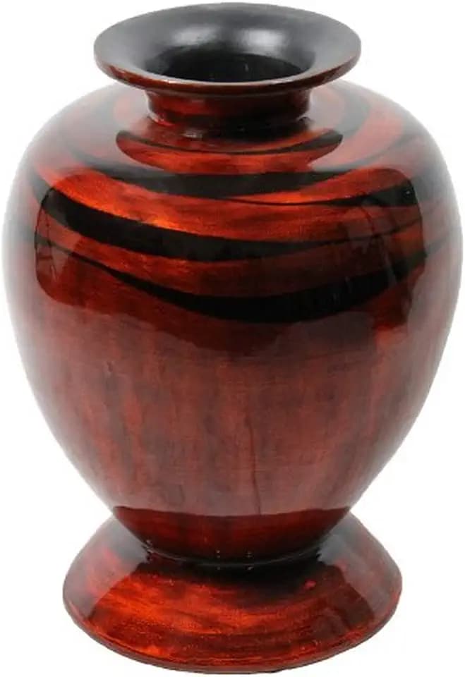 Essential Decor Entrada Collection 15.5"x11.4" Lacquer Bamboo Vase with Ribbon Accent