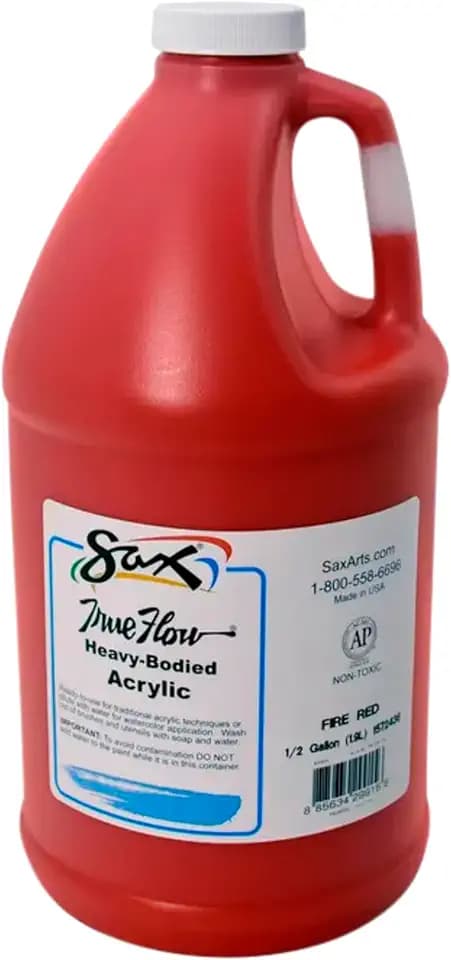 Sax True Flow Heavy Body Acrylic Paint, 1/2 Gallon, Fire Red - 439268