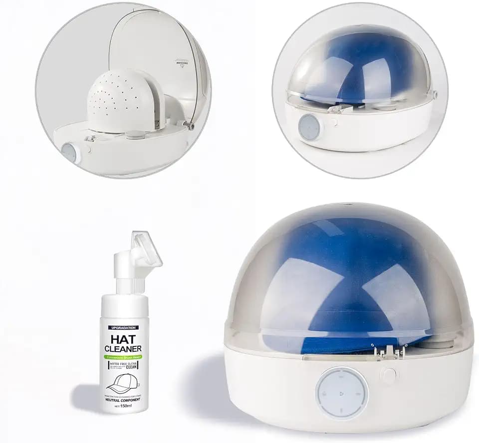 INNOPAW Automatic Cap Cleaner with steam and Dry,steam Cleaning&Ironing and Drying for Bucket Baseball Cap,hat Cleaner&Dryer for Trucker hat etc.…