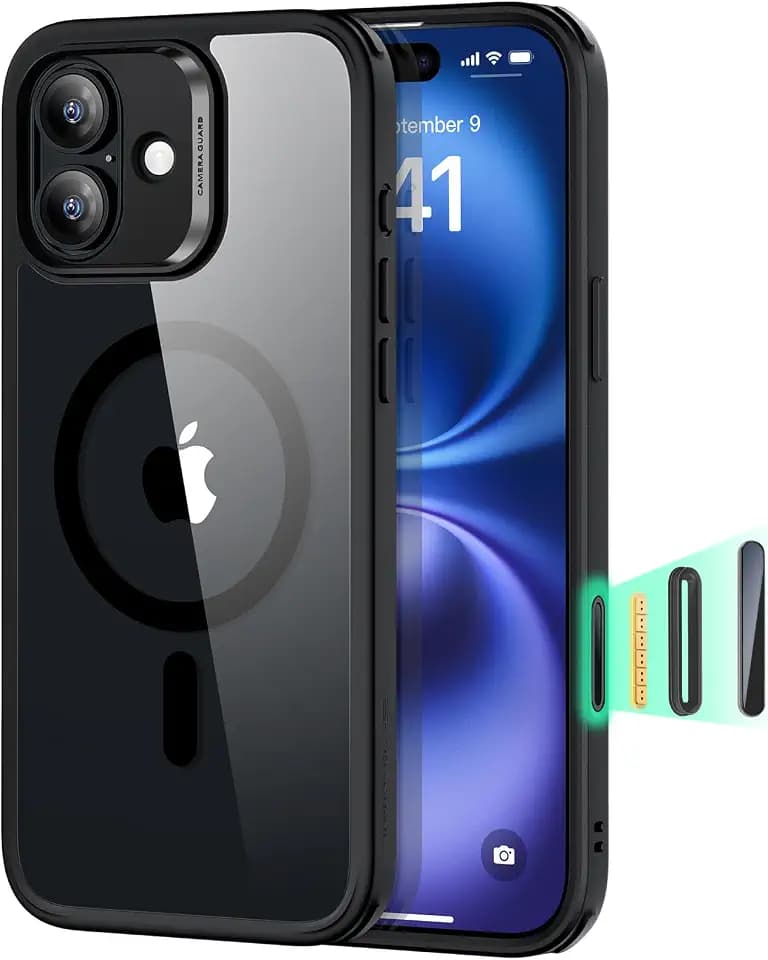 ESR Classic Hybrid for iPhone 16 Case, Clear Black
