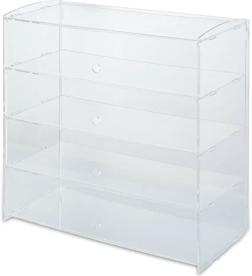 4 Tier Buildable Acrylic Bakery Pastry Display Case Cabinet Cakes Donuts Cupcakes Pastries (21 Inches Wide)