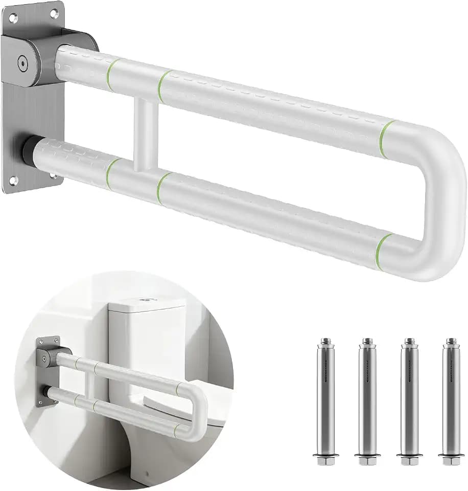 60cm WC Haltegriff Klappbar, 150 kg Tragkraft, Rutschfest, mit Leuchtring