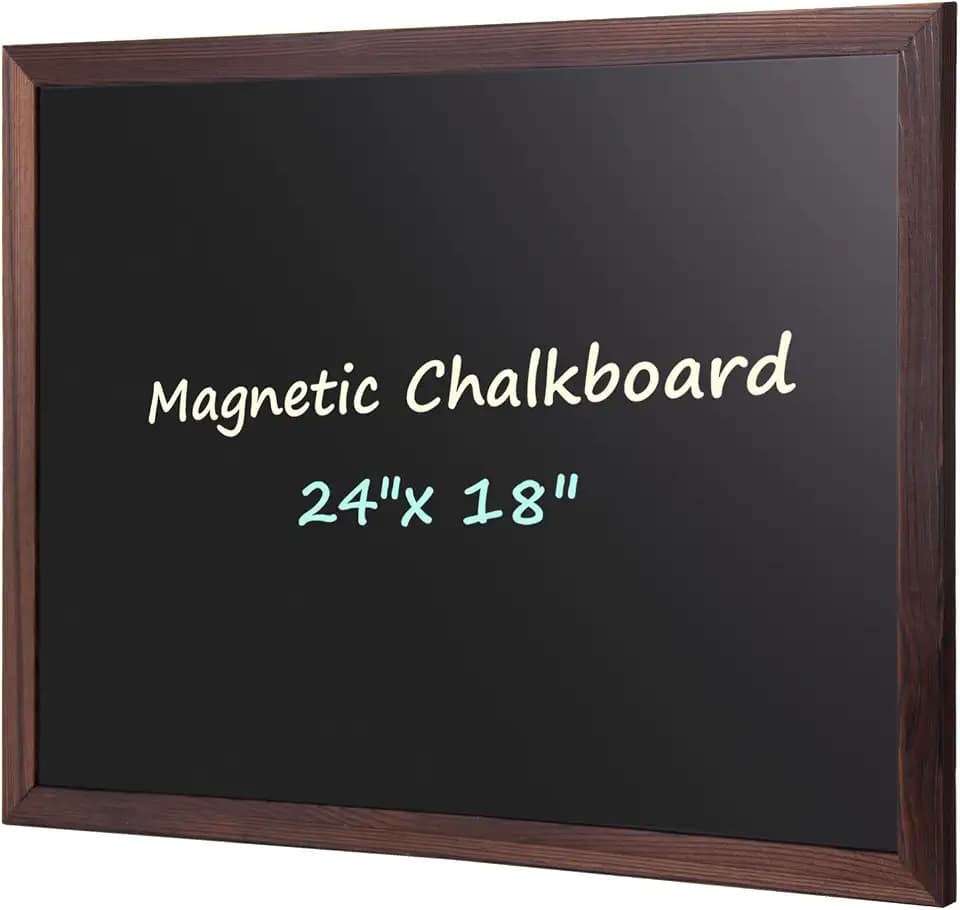 Comix Magnetic Chalkboard, 18 x 24 Inches Wooden-Framed Blackboard for Kids, Hanging Chalk Board for Home Kitchen Restaurant Menu