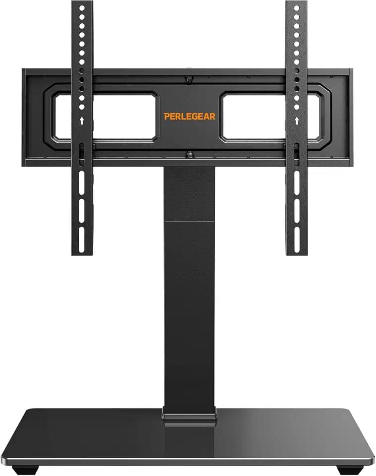 Perlegear TV Ständer für 32–70 Zoll, Universeller Schwenkbarer TV Stand, Höhenverstellbare Tischplatte Fernsehständer mit Neigung, TV Standfuss hält bis zu 40 kg, Max VESA 400x400mm, PGTVS26