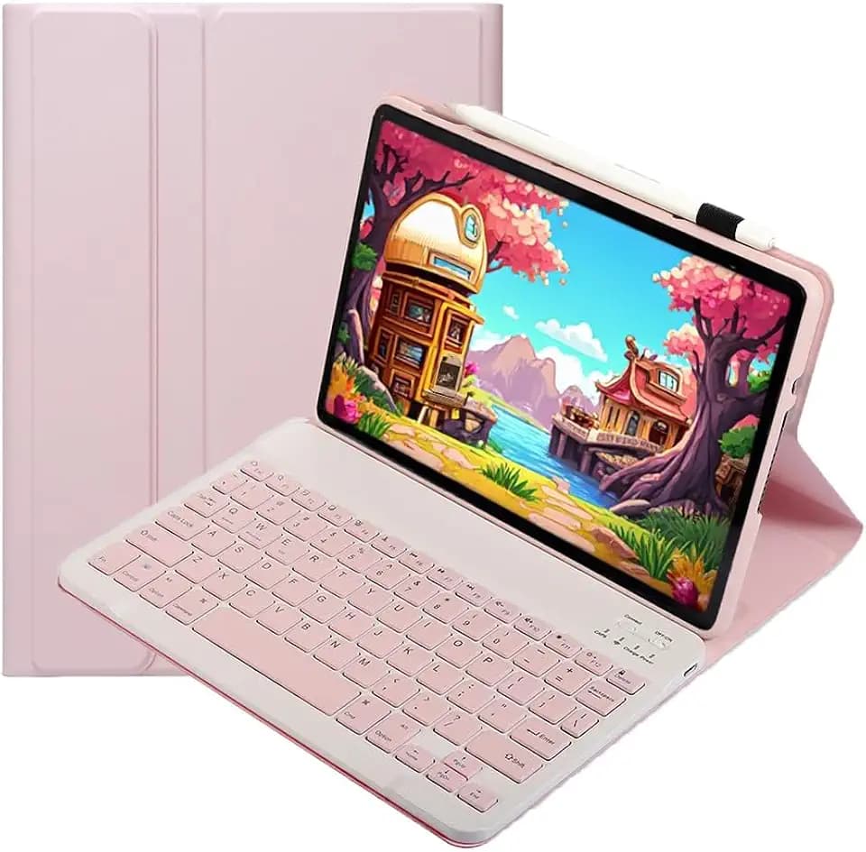 Tastatur Hülle für Xiaomi Redmi Pad 2/ Pad SE 11" Hülle mit Tastatur magnetische abnehmbare QWERTY für Redmi Pad 2,Rosa
