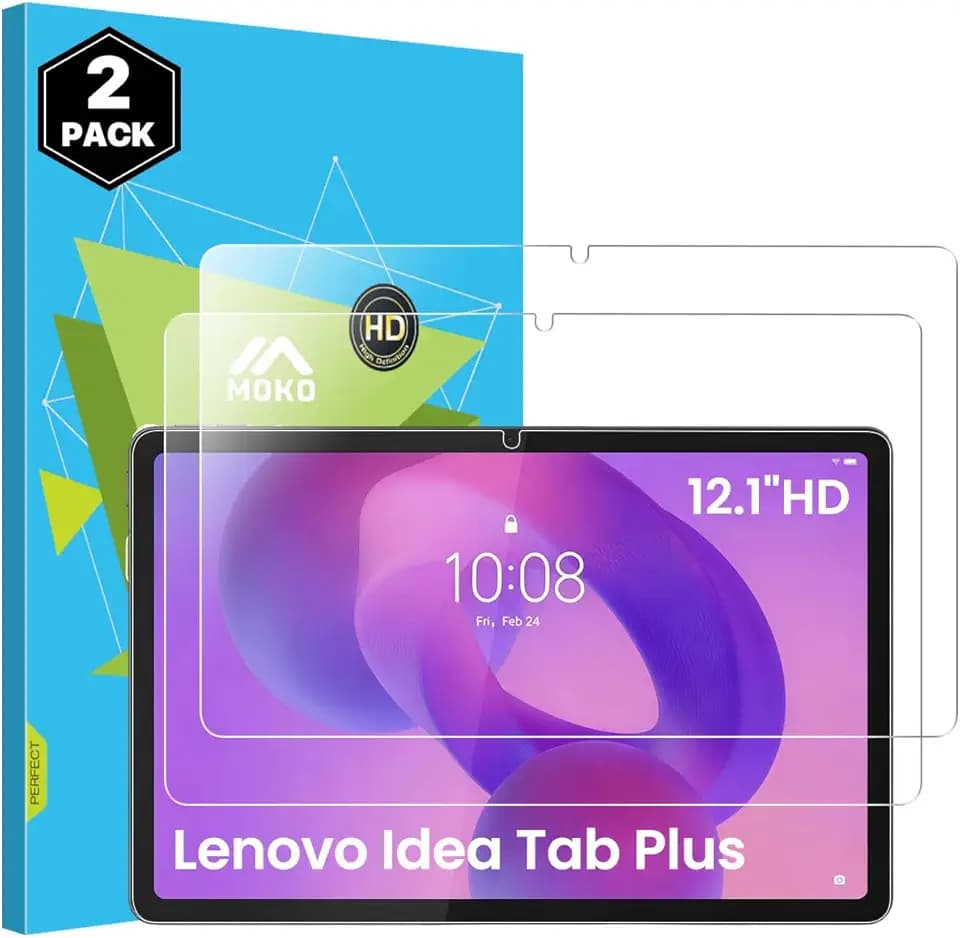MoKo 2 Stück Displayschutz Folie für Lenovo Idea Tab Plus 12,1" 2025/K12 | 9H Schutzfolie Displayschutz Folie, HD-Klar, Kratzfest, Blasenfrei Panzer Schutz Glas für TB361FU/TB361ZU