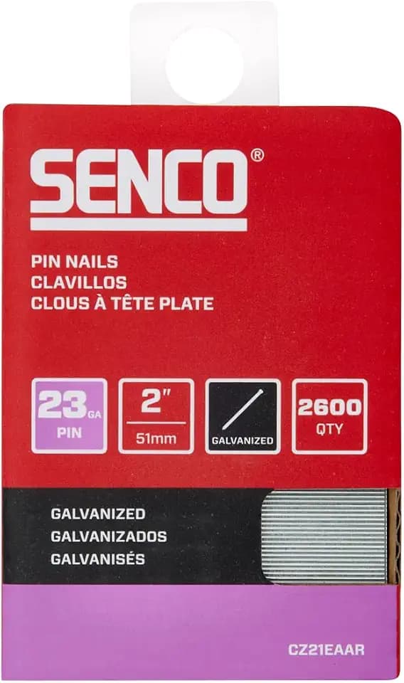 SENCO CZ21EAAR 2" 23 Gauge Pin Nails, Galvanized Finish 2,600 Count Pack