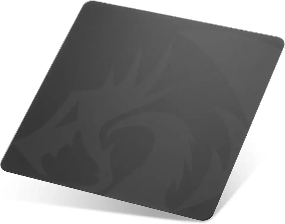 Redragon PG1M Glass Mouse Pad - Ultra-Smooth Precision Surface with Non-Slip Base, Easy to Clean, Hard Mousepad for Gaming - 11.8 x 11.8 x 0.15 inches, Black