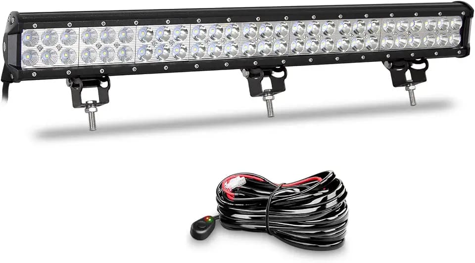 Willpower Led Arbeitsscheinwerfer Bar 25 Zoll 64cm 162W Led Scheinwerfer 12V 24V Strahler Flutlicht Zusatzscheinwerfer 6000K Offroad Scheinwerfer Arbeitslicht für Auto Traktor SUV ATV Mit Kabelbaum