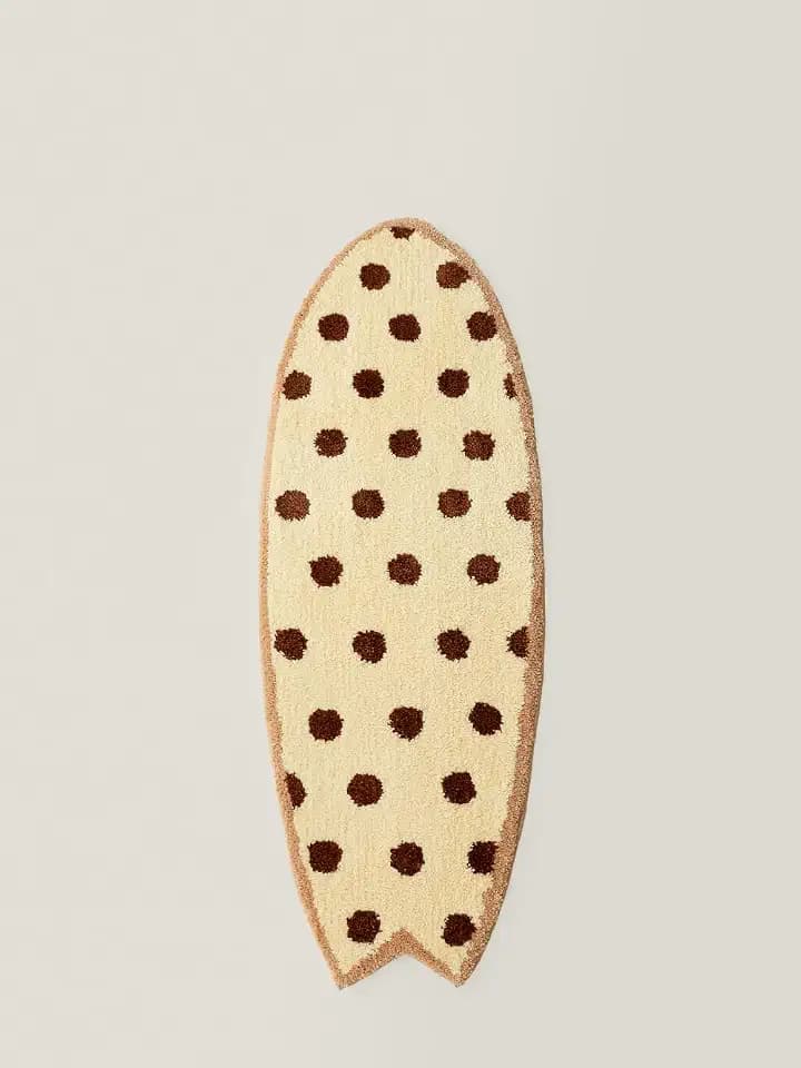 WENSHUO 4'-Oat Beige Surfboard Bath Runner Rug,Washable,TPR Non-Slip