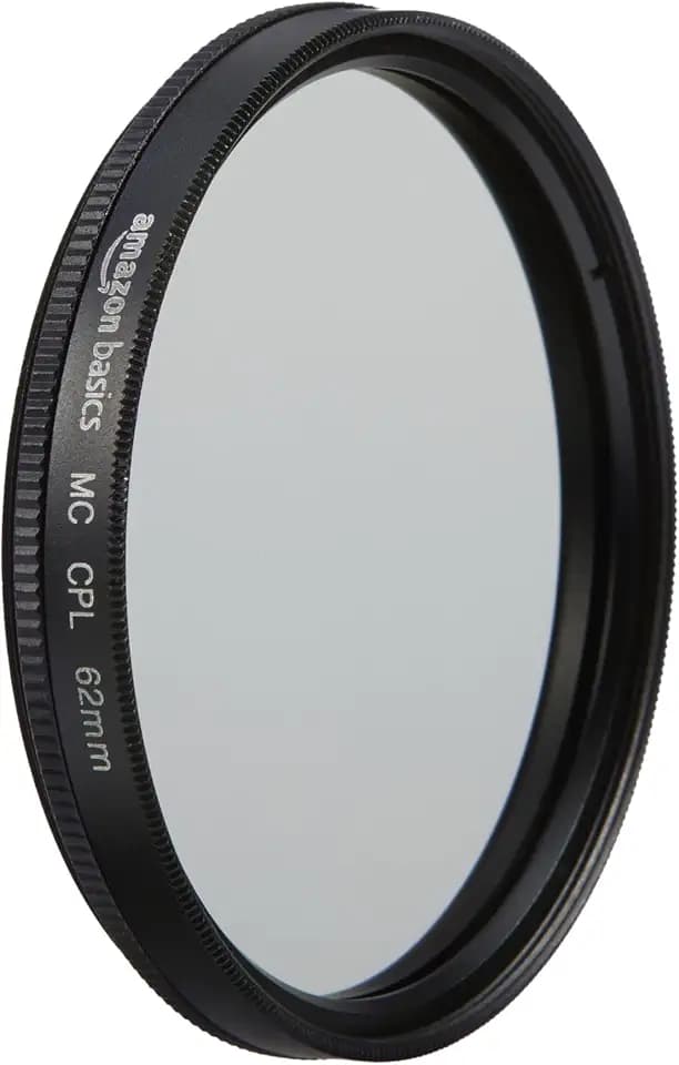Amazon Basics 62 mm Circular Polarisations-Schutzfilter für tiefere Farben, Reduzierung von Blendung und Reflexionen, Mehrfach beschichtet, schützt vor Staub, Schmutz und Kratzern