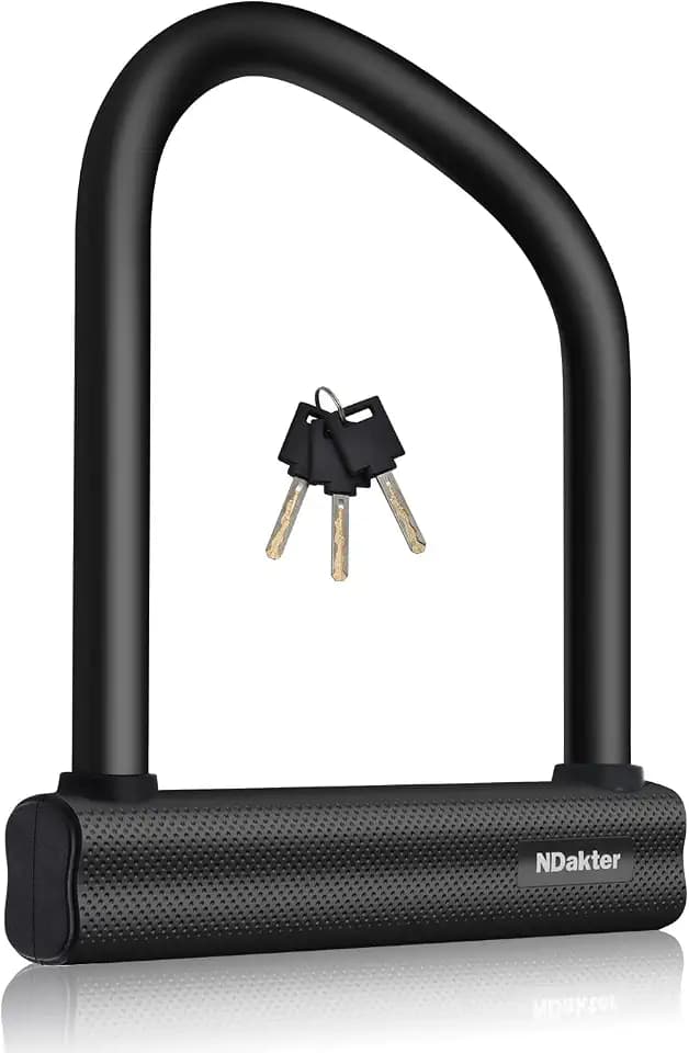 NDakter Bike Locks Heavy Duty Anti Theft, Bicycle U Lock for Ebike, 18mm Shackle with 3 Keys for Electric Escooter, Motorcycle, Moped, Dirt-Bike, Tri-Bike Wheel Lock Sturdy