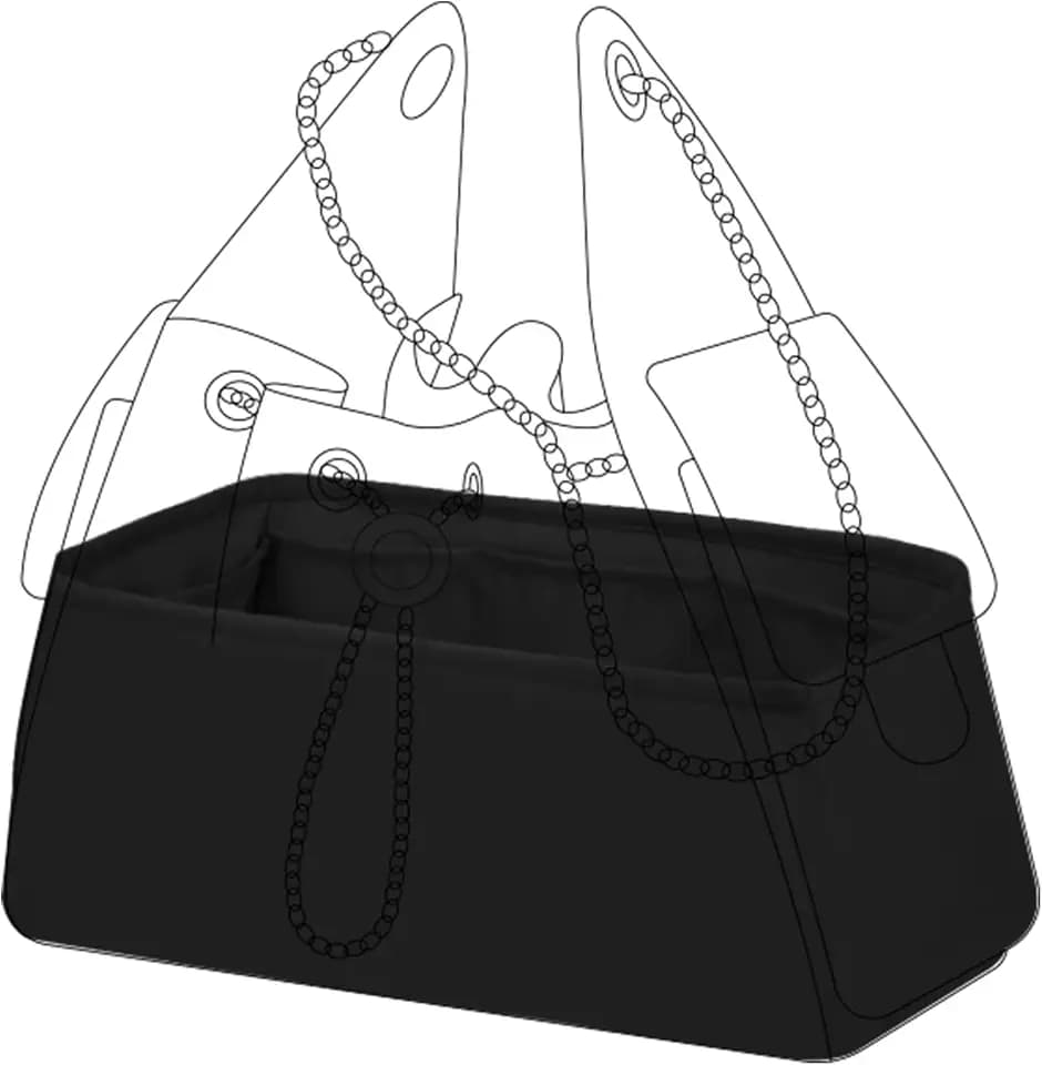 DGAZ Silk Purse Organizer Insert for Chanel 25 Handbag(Black,M)