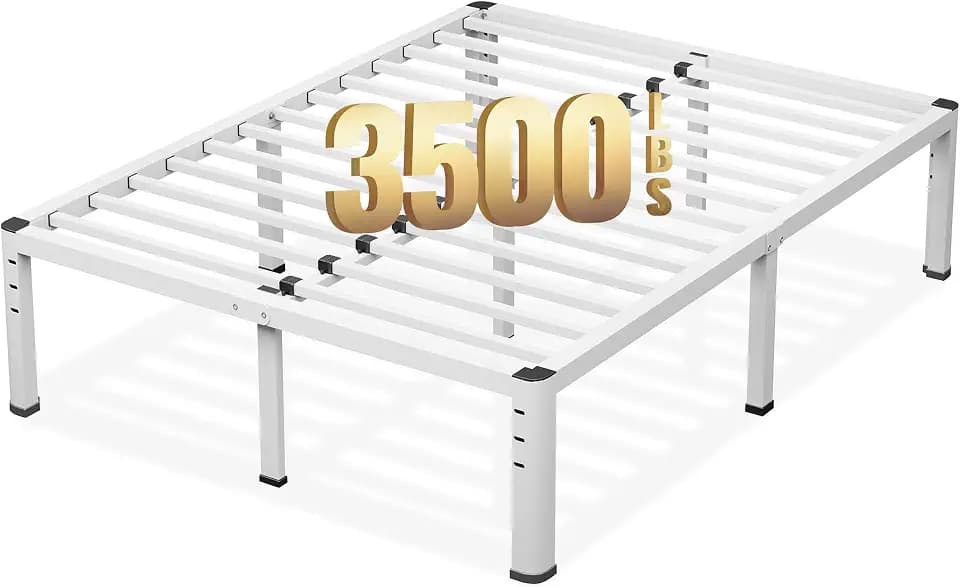 NKZ 18 Inch Queen Size Metal Platform Bed Frame with Round Corner Legs