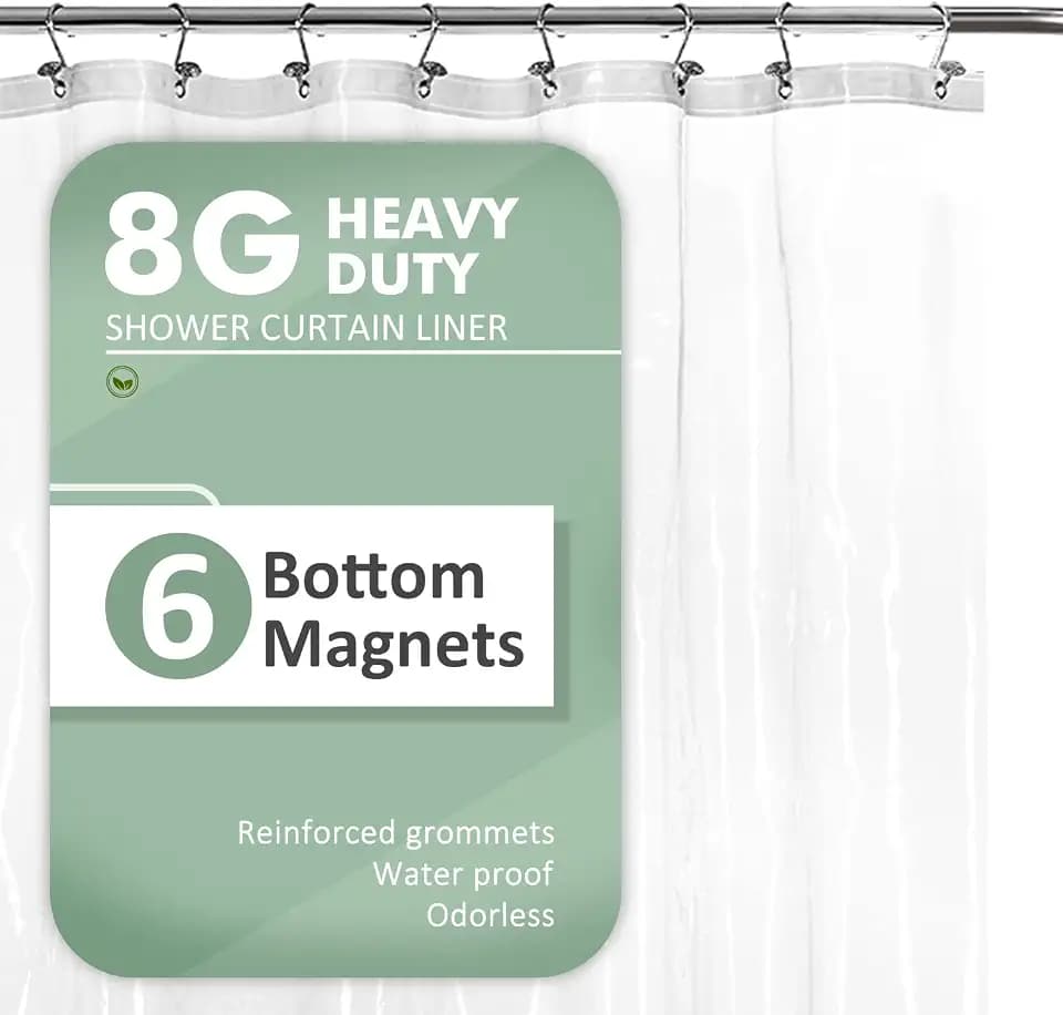 Barossa Design Long Shower Curtain Liner 78" Height, Clear, 72x78