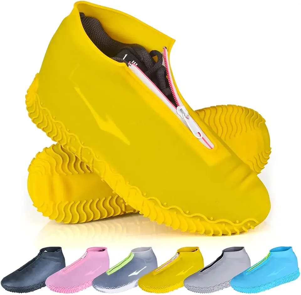 Shoe Covers Waterproof Reusable Foldable Not-Slip Rain Shoe Covers with Zipper,Shoe Protectors Overshoes Rain Galoshes for Kids Men and Women