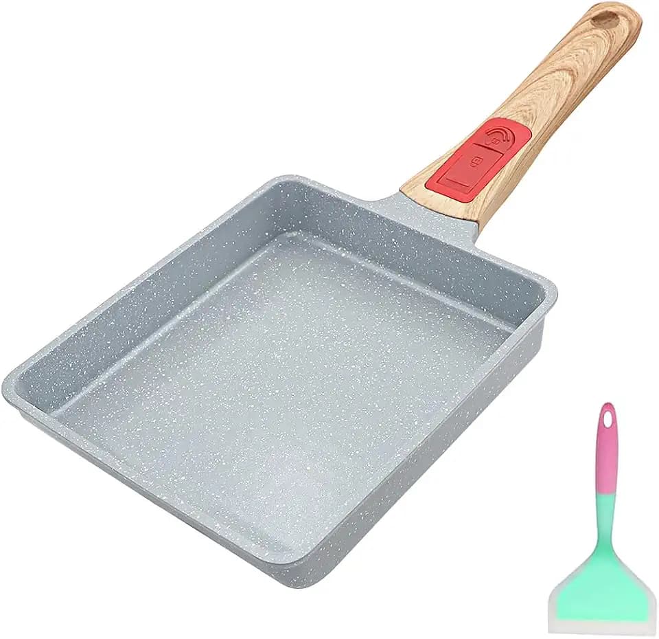 AIKENBBKK Tamagoyaki Japanese Omelette Pan, Square Frying Egg Pan Nonstick