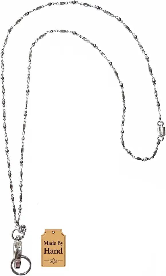 Hidden Hollow Beads Slim Style Women's Fashion Beaded Lanyard, 34" Jewelry Lanyard for ID Badge Holder and Keys