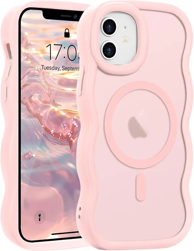 Pepmune for iPhone 12 Pro/12 Case Wavy Frame Translucent, Pink