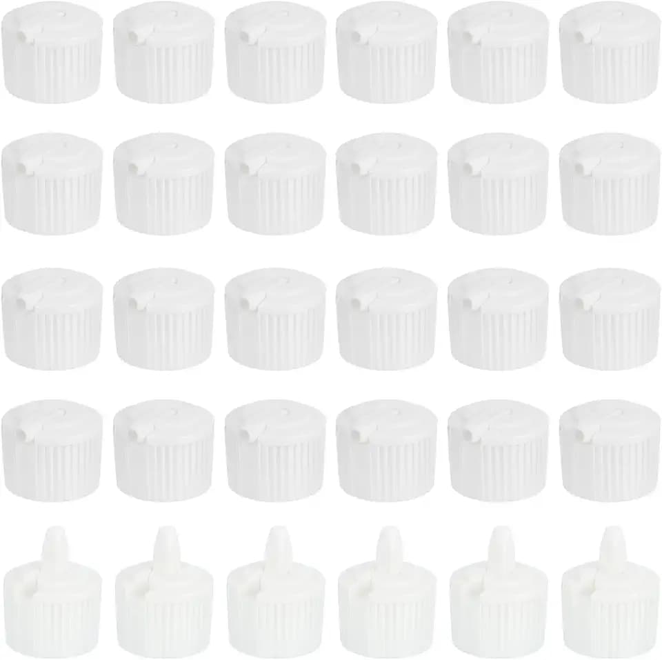 PATIKIL 36 Pcs 28/410 Flip Bottle Top Dispensing Caps, Plastic Squeeze Bottles Dispensing Cap Spout Flip Replacement Top for Shampoo Moisturizer, White