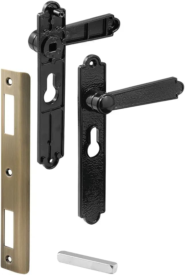 Prime-Line K 5063 Diecast Security Storm of Screen Door Lever for Screen Doors 7/8 to 1-1/8 Inches Thick, Black (1 Set)