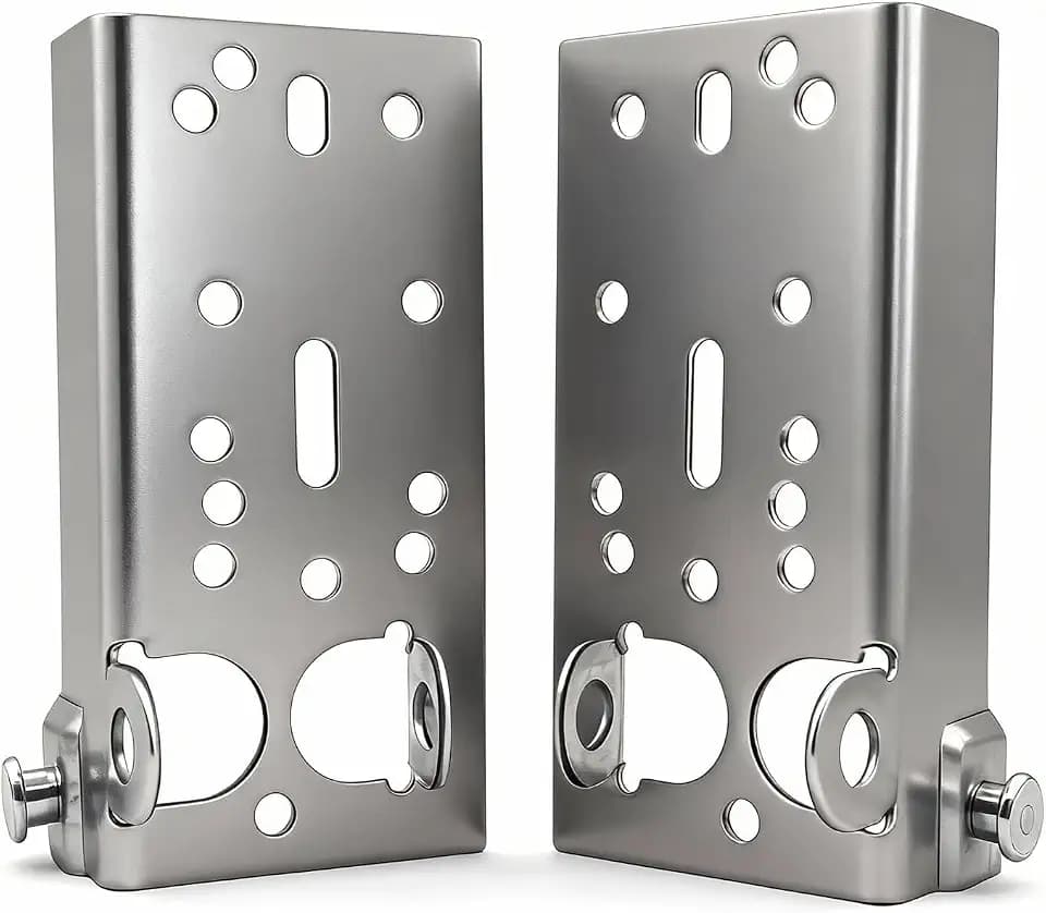 Garage Door Bottom Lift Brackets (1 Pair) - 14 Gauge Zinc Plated Steel Replacement - Fits 2" Track & 7/16" Stem Rollers, Corrosion Resistant Hardware