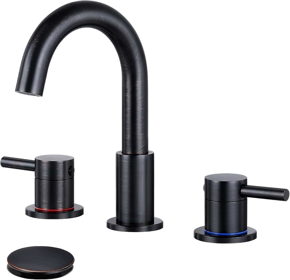 FGKQ 3-Hole 2-Handle Widespread Bathroom Sink Faucet, Oil Rubbed Bronze