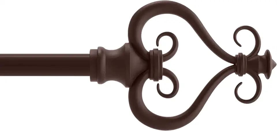 Kenney Serena Window Curtain Rod, 28-48", Chocolate Brown